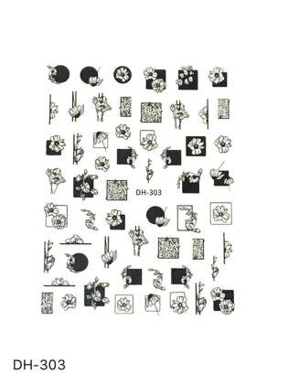 Наклейки для ногтей DH-303 цветы