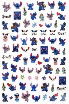 Наклейки для ногтей F061 Мультяшка Stitch