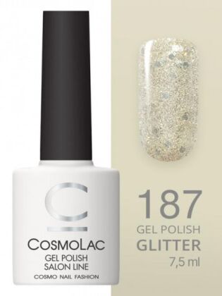 CosmoLac Гель-лак GLITTER 187 Звезды на ладонях 7,5 мл