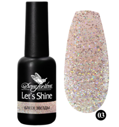 Dona Jerdona Гель-лак Let's Shine блеск звезды №03 10 мл