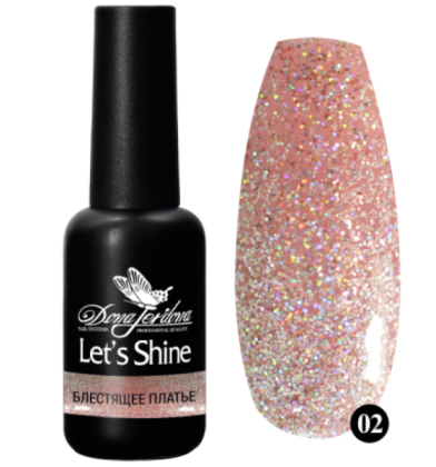 Dona Jerdona Гель-лак Let's Shine блестящее платье №02 10 мл