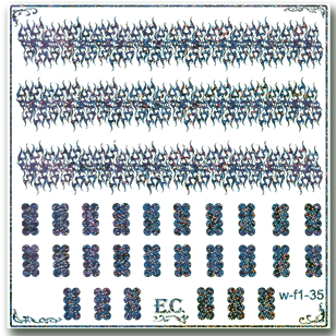 El Corazon Слайдер-дизайн для ногтей №W-f1-35 silver holo