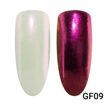 Global Fashion Втирка для ногтей Aurora pigment gold green GF09