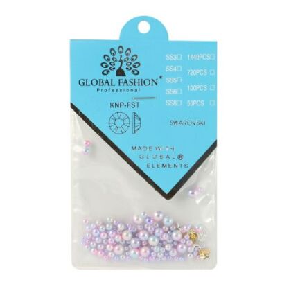 Global Fashion Декор для ногтей жемчуг нежно-фиолетовый Swarovski