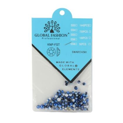 Global Fashion Декор для ногтей жемчуг синий Swarovski