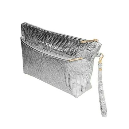 Mirage Косметичка Металлик A208-SILVER с карманом на молнии