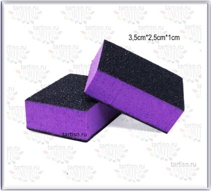 Баф-ластик мини 3,5х2,5 см 80/100 грит черно-фиолетовый 50 шт