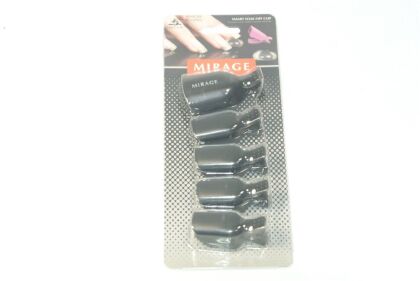 Зажимы для снятия покрытий НОГИ 1 Nail klip 5 шт Черные Корея
