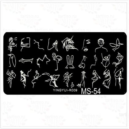 Пластина для стемпинга MS-54 силуэты