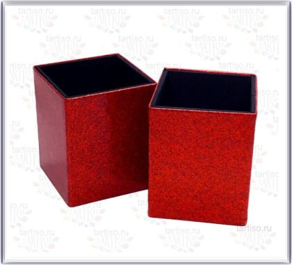 Стакан кожаный с магнитом Red тубус для кистей