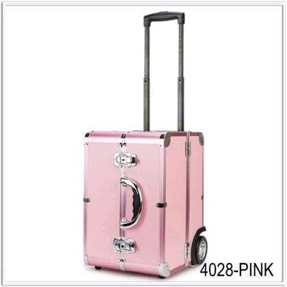 Бьюти-чемодан для мастера на 2х колесах 4028-PINK 40х27х28 см розовый