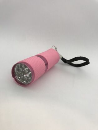 LED лампа-фонарик для гель лака 9 лампочек розовый