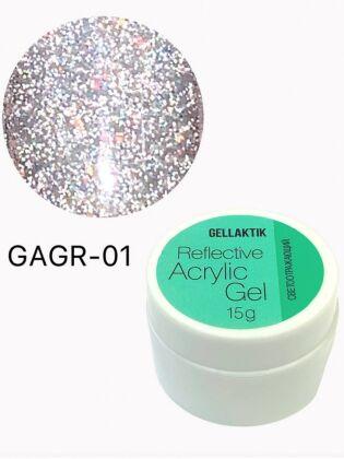 Gellaktik Акригель светоотражающий REFLECTIVE ACRYLIC GEL №01 15 гр