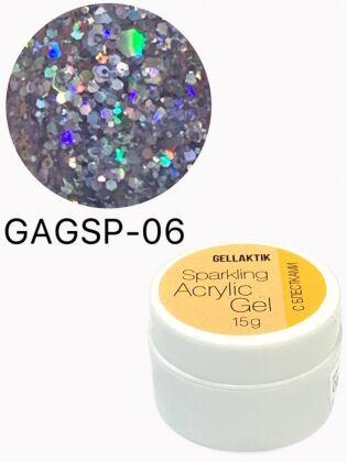 Gellaktik Акригель с блестками SPARKLING ACRYLIC GEL №06 15 гр
