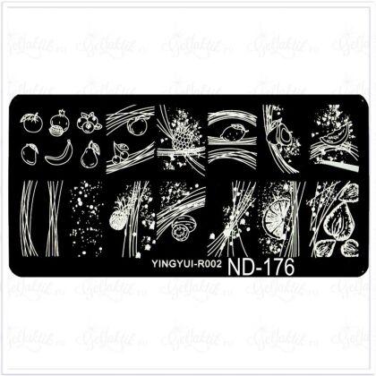 Пластина для стемпинга ND-176 12х6 см фрукты