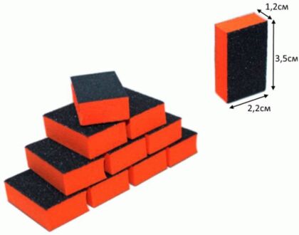 Баф-ластик мини 3,5х2,2 см 80/100 чёрно-оранжевый 300 шт