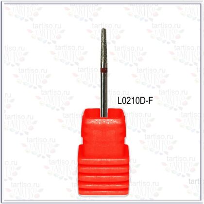 Фреза алмазная L0210D-F конус закругленный красная