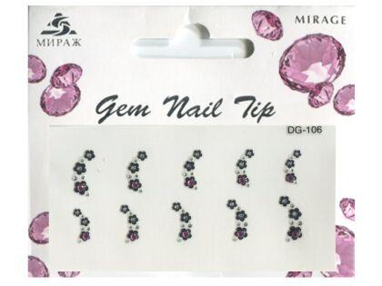 Mirage 3D Наклейки для ногтей Gem Nail Tip DG-106