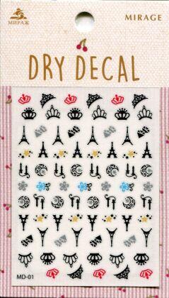 Mirage Наклейки для ногтей Dry Decal MD-01