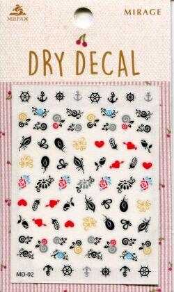 Mirage Наклейки для ногтей Dry Decal MD-02