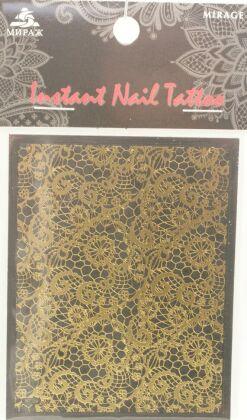Mirage Наклейка для ногтей Instant Nail Tattoo Gold NTG-08