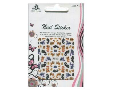Mirage 3D Наклейки Nail Sticker Кошки цветные XC-22