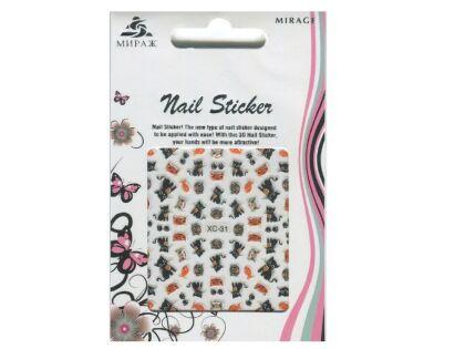 Mirage 3D Наклейки Nail Sticker Кошки цветные XC-31
