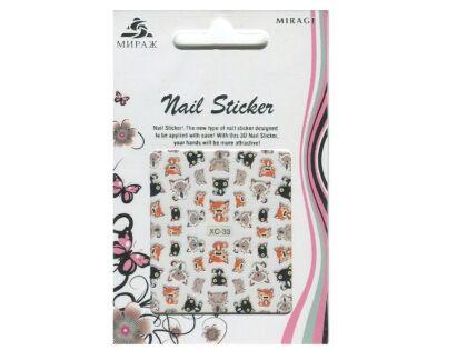 Mirage 3D Наклейки Nail Sticker Кошки цветные XC-33