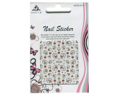 Mirage 3D Наклейки Nail Sticker Кошки цветные XC-34