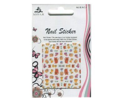 Mirage 3D Наклейки Nail Sticker Кошки цветные XC-40