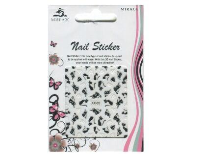 Mirage 3D Наклейки Nail Sticker Кошки черно-белые XX-05
