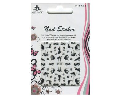 Mirage 3D Наклейки Nail Sticker Кошки черно-белые XX-06