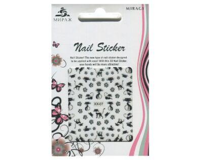 Mirage 3D Наклейки Nail Sticker Кошки черно-белые XX-07