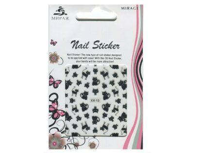 Mirage 3D Наклейки Nail Sticker Кошки черно-белые XX-13
