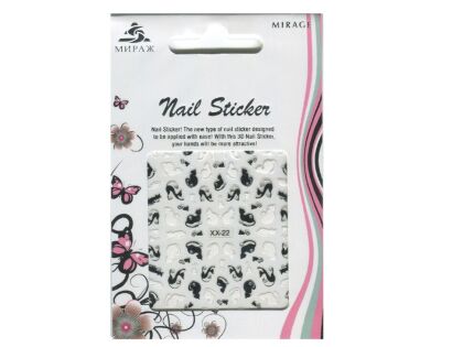 Mirage 3D Наклейки Nail Sticker Кошки черно-белые XX-22