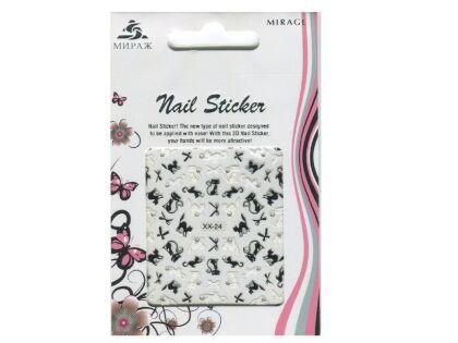 Mirage 3D Наклейки Nail Sticker Кошки черно-белые XX-24