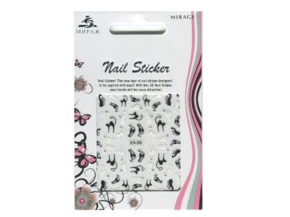 Mirage 3D Наклейки Nail Sticker Кошки черно-белые XX-26
