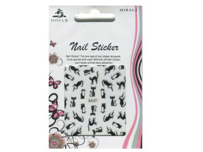 Mirage 3D Наклейки Nail Sticker Кошки черно-белые XX-27