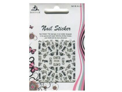 Mirage 3D Наклейки Nail Sticker Кошки черно-белые XX-35