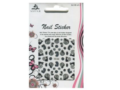 Mirage 3D Наклейки Nail Sticker Кошки черно-белые XX-36