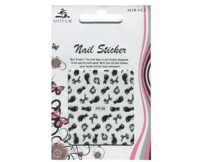 Mirage 3D Наклейки Nail Sticker Кошки черно-белые XX-38