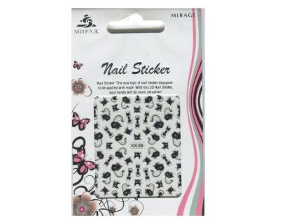 Mirage 3D Наклейки Nail Sticker Кошки черно-белые XX-39