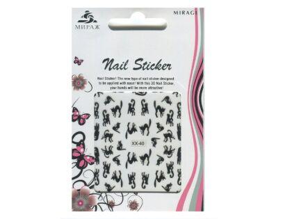 Mirage 3D Наклейки Nail Sticker Кошки черно-белые XX-40