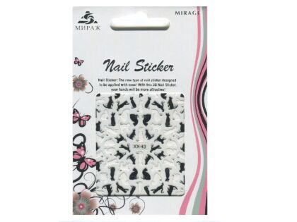 Mirage 3D Наклейки Nail Sticker Кошки черно-белые XX-43