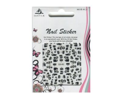 Mirage 3D Наклейки Nail Sticker Кошки черно-белые XX-45