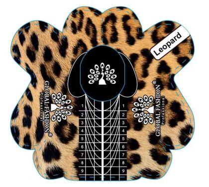 Global Fashion Формы одноразовые для наращивания Leopard 300 шт