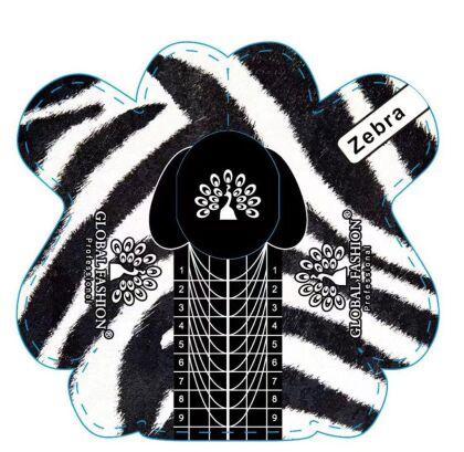 Global Fashion Формы одноразовые для наращивания Zebra 300 шт