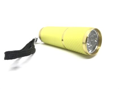 LED лампа-фонарик для гель лака 9 лампочек желтый