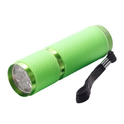 LED лампа-фонарик для гель лака 9 лампочек зеленый