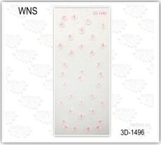 3D Наклейки для ногтей WNS 1496 бело-розовые